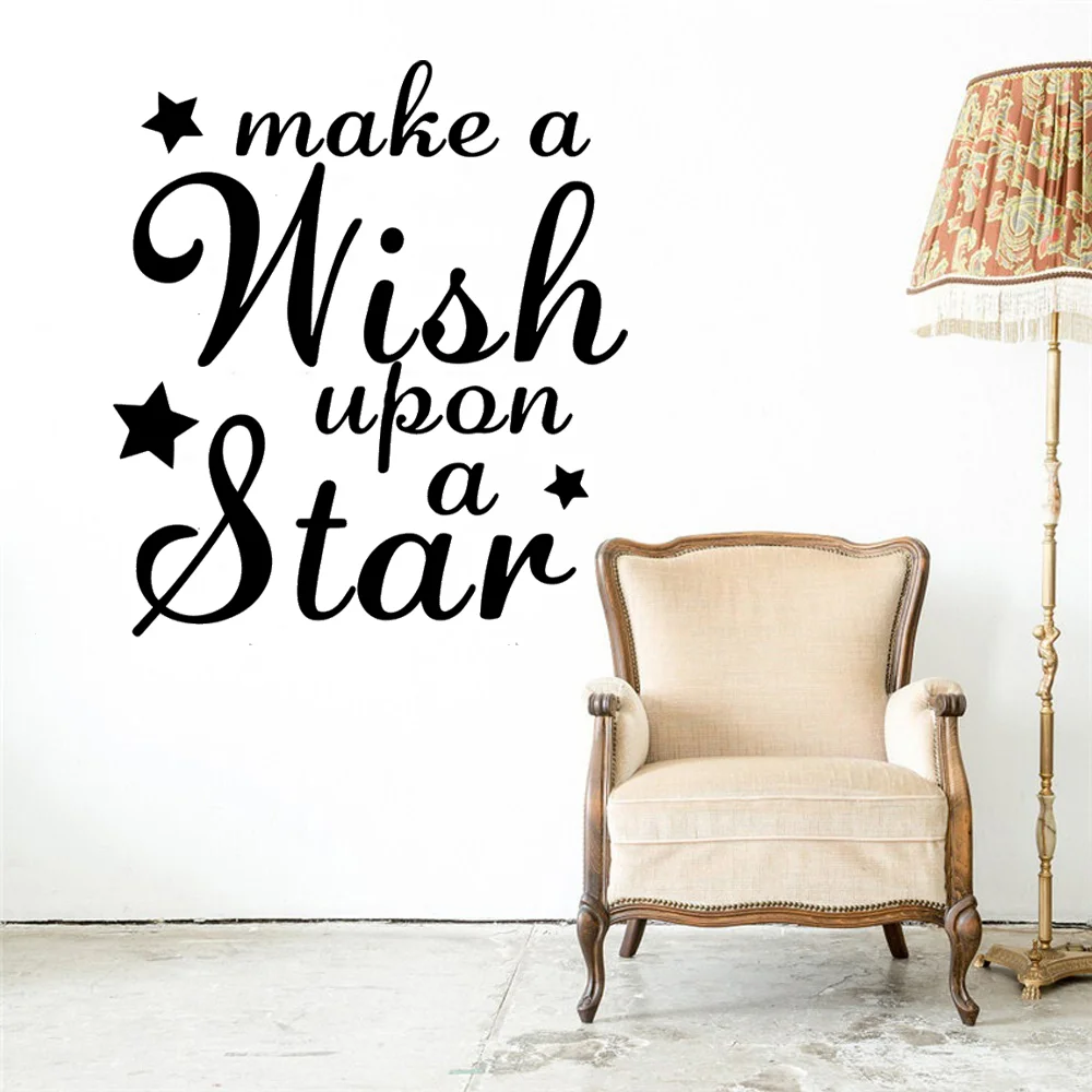 Милые наклейки на стену с надписью make a wish украшение дома для детской комнаты