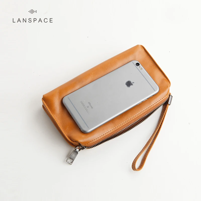 Мужской кожаный кошелек LANSPACE модные кошельки с отделениями для монет от
