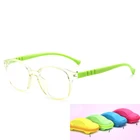 Детские круглые очки с защитой от синего света для мальчиков и девочек, защитные компьютерные очки для чтения, модные детские очки с чехлом