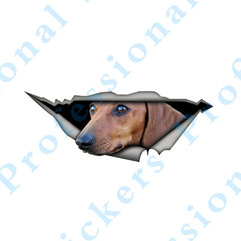 

Funny 15cm x 6cm Tan dautchund 3D Car Stickers Pet Dog Decal Creative Modified Stickers Waterproof Car Styling Decoration
