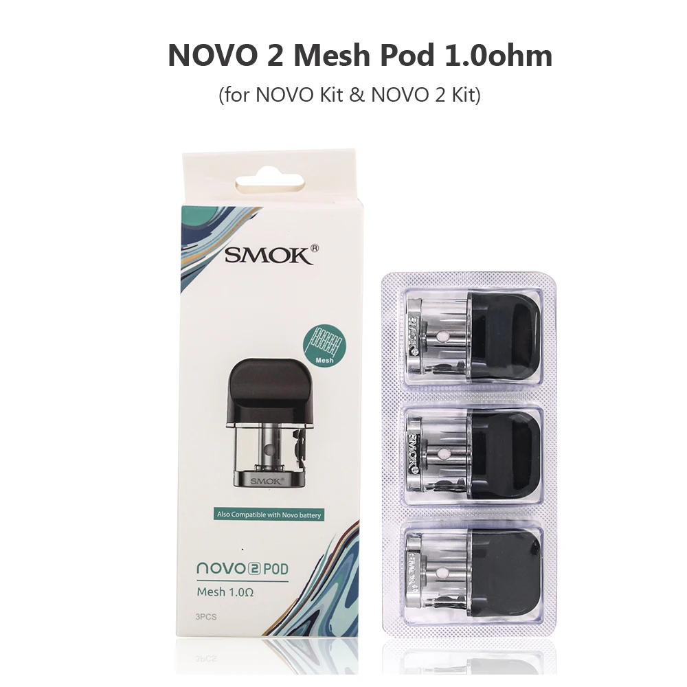 Оригинальный SMOK NOVO 1 2 Pod картридж катушка 4 X сетчатые кварцевые DC картриджи для