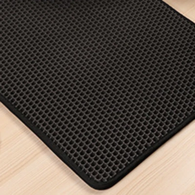 Black Нескользящий коврик для кошачьего туалета EVA двухслойный коврик для кошачьего туалета с водонепроницаемым дном коврик для кошачьего туалета слой kattenmand - Цвет: Black