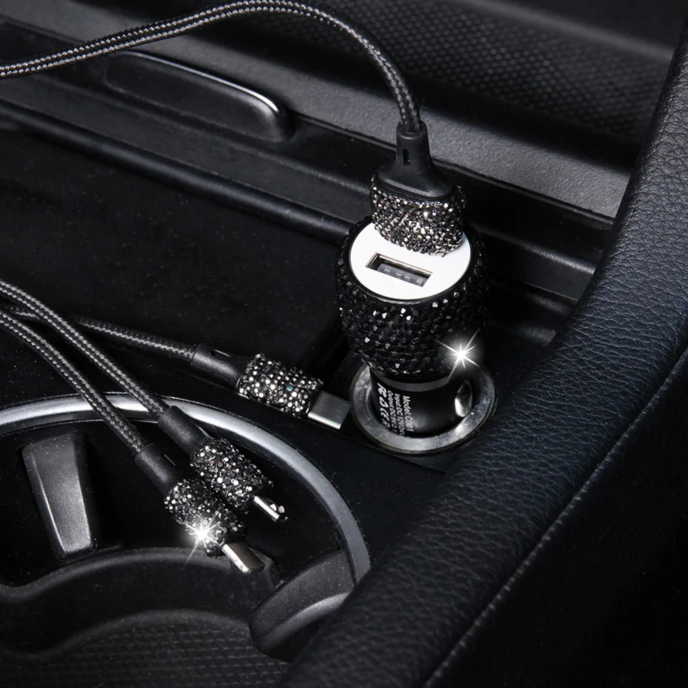 

Quick Safe Aluminum Alloy Dual USB Portable With LED Light Mini Car Charger Adapter For Phone Slot Power 5v Universal