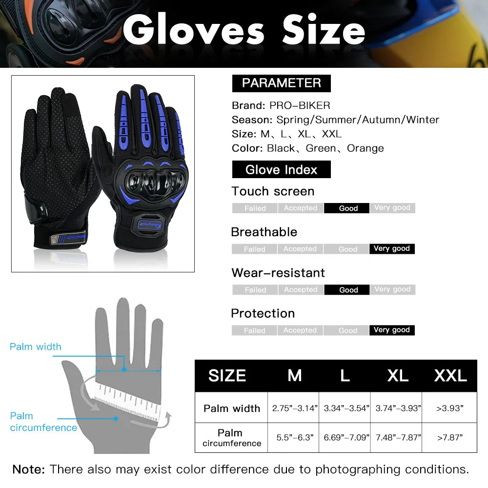 

Touchscreen Motorcycle Full Finger Gloves Protective Gear Racing Biker Riding Motorbike Motocross