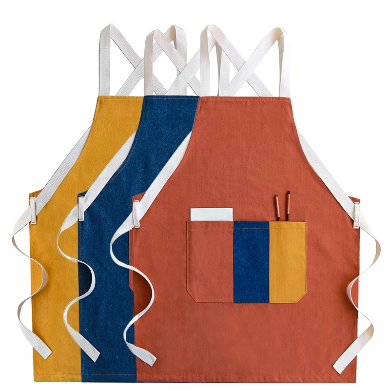 Джинсовый Карманный нагрудник для кофе в стиле пэчворк нагрудники домашней