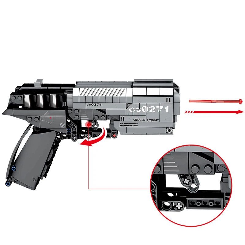 Совместимые Legoing пистолеты мощность пистолет Technic SWAT Военный WW2 оружие пустыня