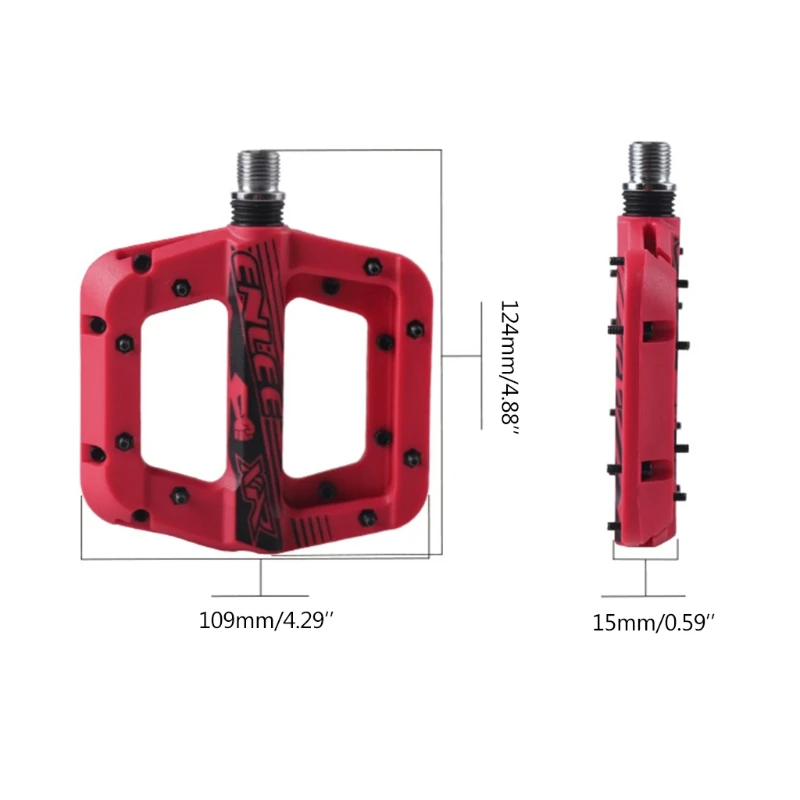

Bicycle Pedal Nylon Fiber Ultralight Wide Bearing Pedal Flat Platform Pedals 9/16 Inch MTB Bike Bearing Pedals