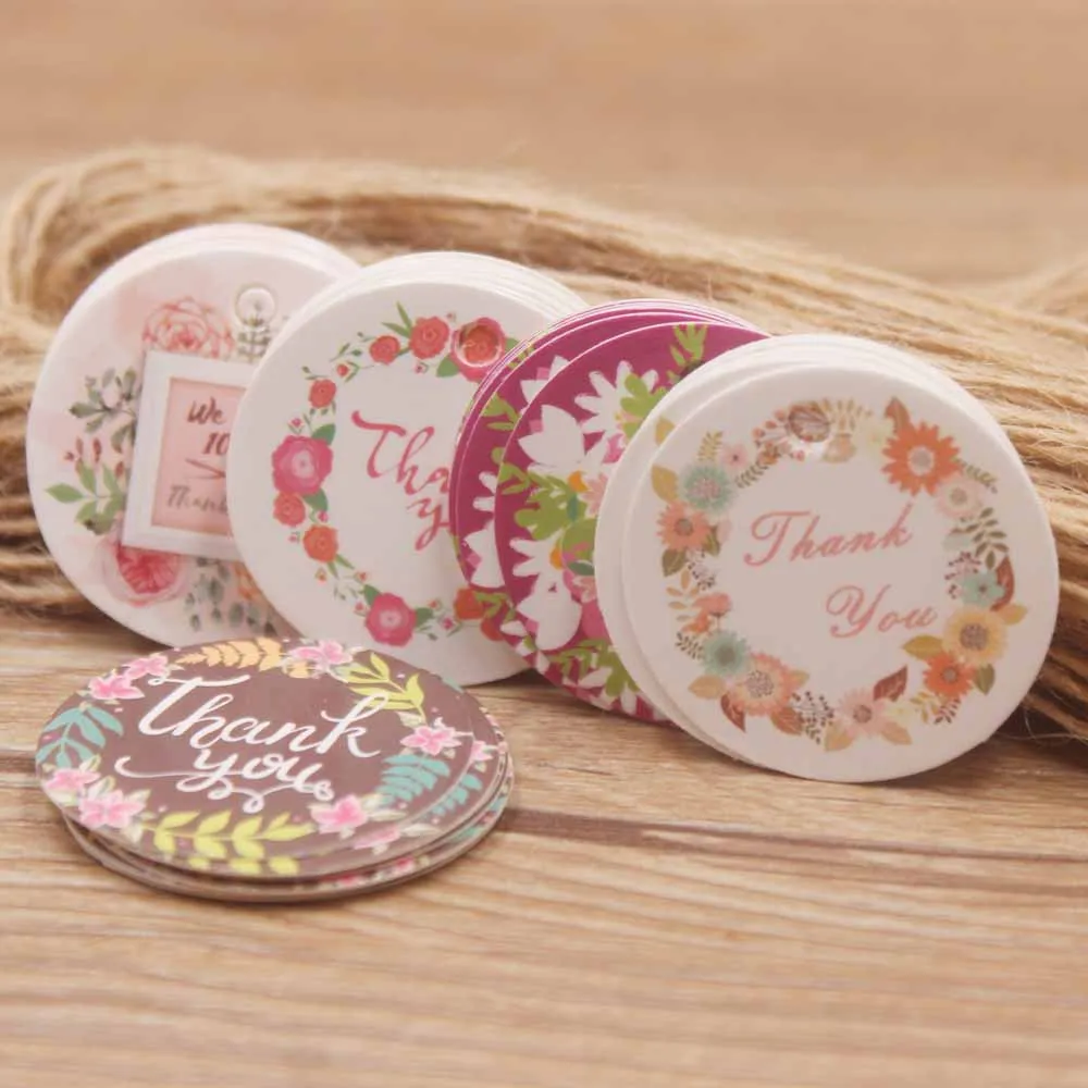 3 см крафт Прекрасные Красочные Подарочные Метки DIY круглые спасибо ценники 50 шт с