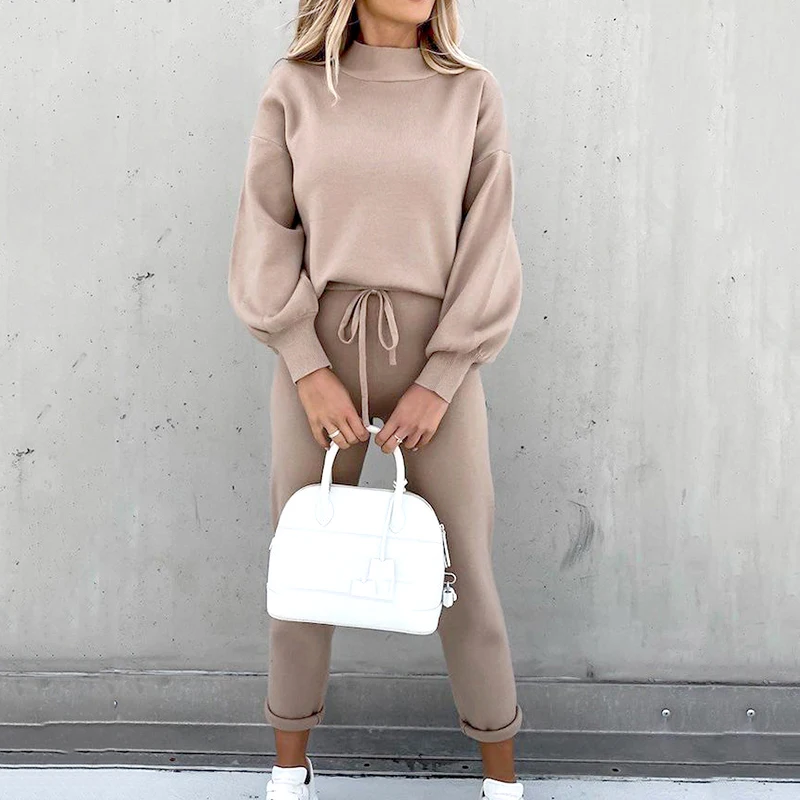 

Fashion Tracksuit 2 Piece Set Autumn Winter Pullover Hoodie + Long Pants Sports Suit Female Sweatshirt Sportswear Suit For Woman