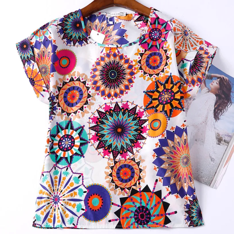 Летняя женская футболка с принтом 19 рисунков дешевые китайские женские футболки