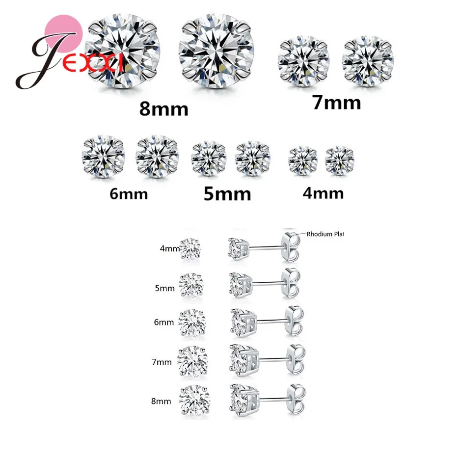 

Newest Trendy Stud Earring 100% 925 Sterling Silver Cubic Zirconia For Women Ladies Pretty Anniversary Gifts Fashion