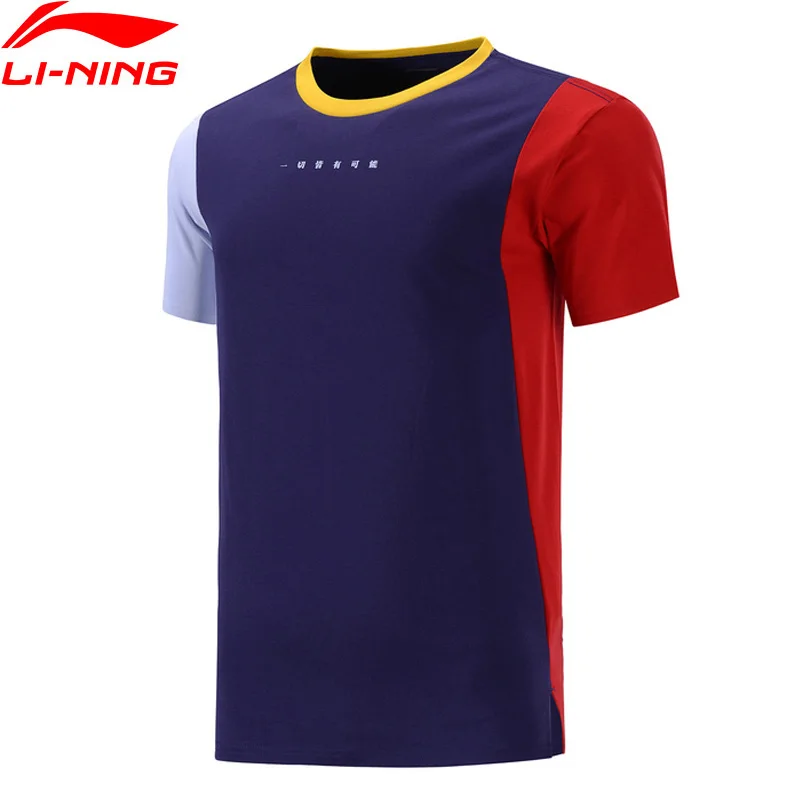 (Break Code) Мужская трендовая футболка Li Ning из 100% хлопка со слоганом футболки с