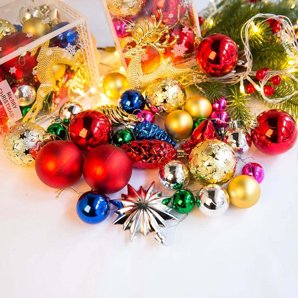 

30Pcs Christmas Ornaments Set Shatterproof Ball and Christmas Hanging Decorations Xmas Tree Party Decoration Home Decoration