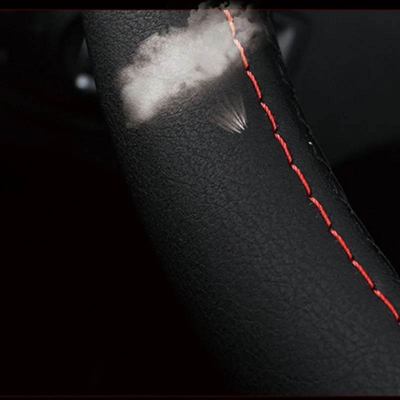 

DERMAY Universal Car Steering Wheel Cover Leather Steering-wheel Covers Auto Wheels Car interior Accessories