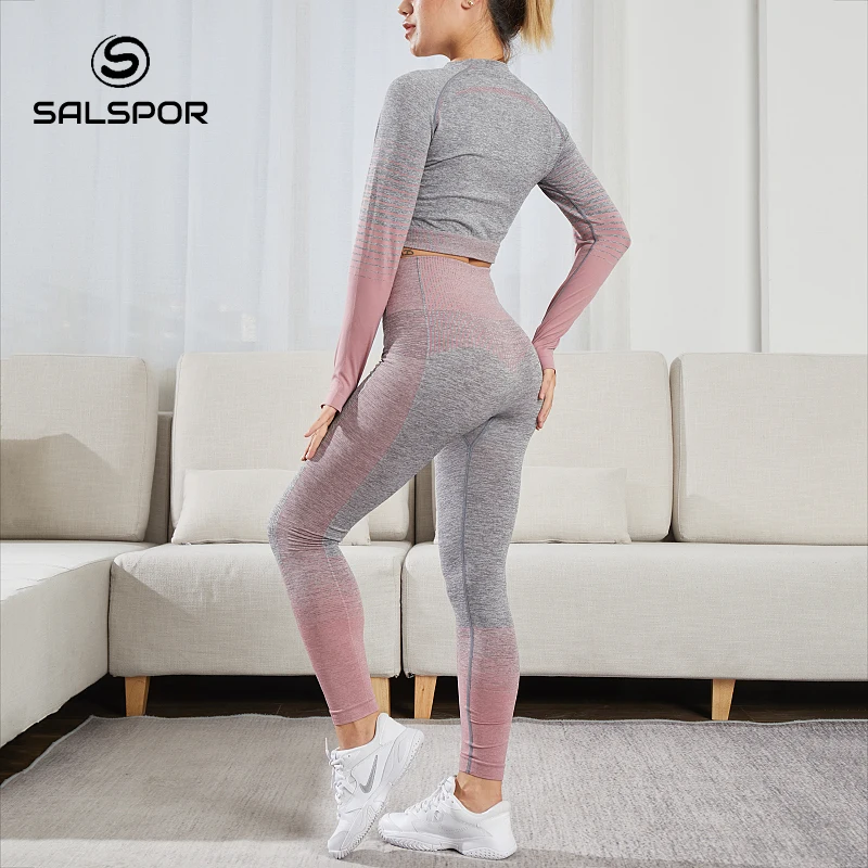 Женский бесшовный спортивный костюм с пуш-ап эффектом высокая эластичность