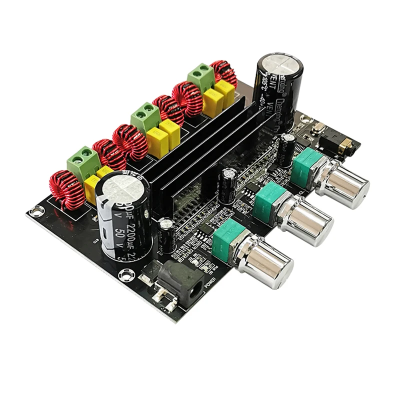 Цифровая плата усилителя KYYSLB 100 Вт + 2*50 4 Ом TPA3116D2 Bluetooth 5 0 с интерфейсной платой
