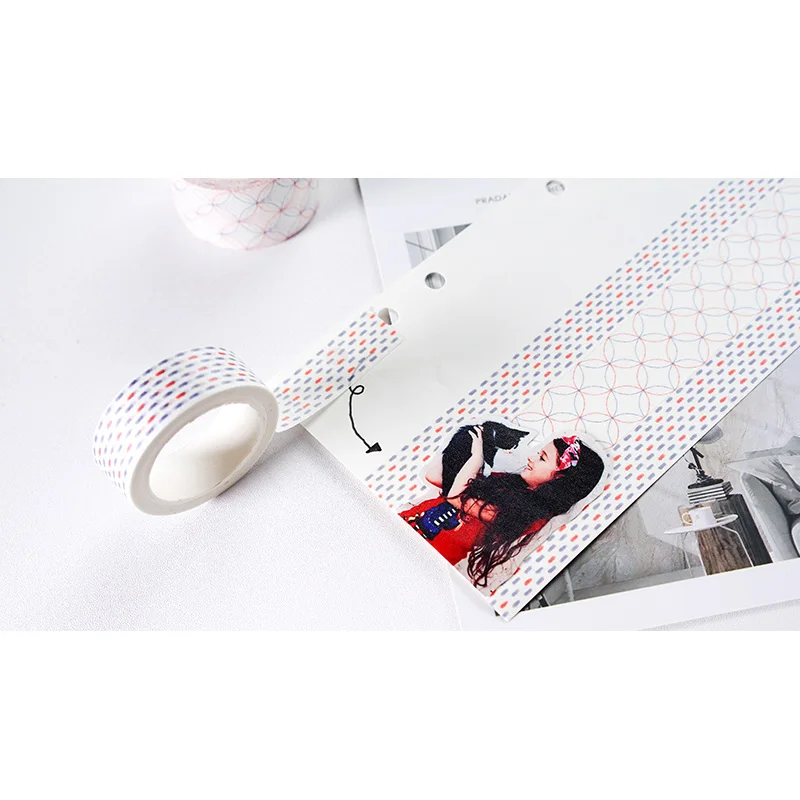 Лента Клейкая Базовая в горошек простой Скотч для скрапбукинга принадлежности