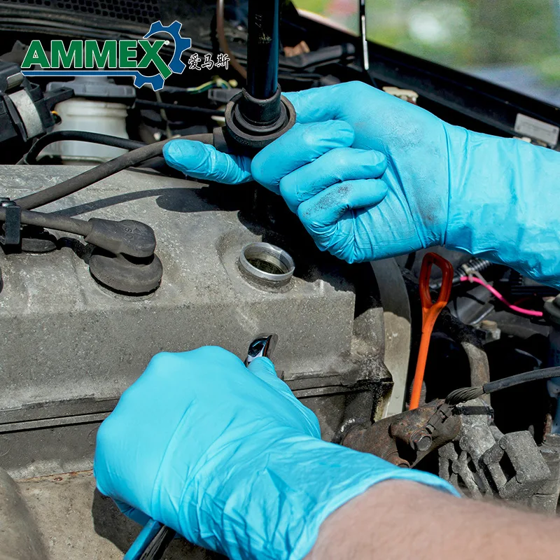 Оптовая продажа синие одноразовые нитриловые перчатки импортные