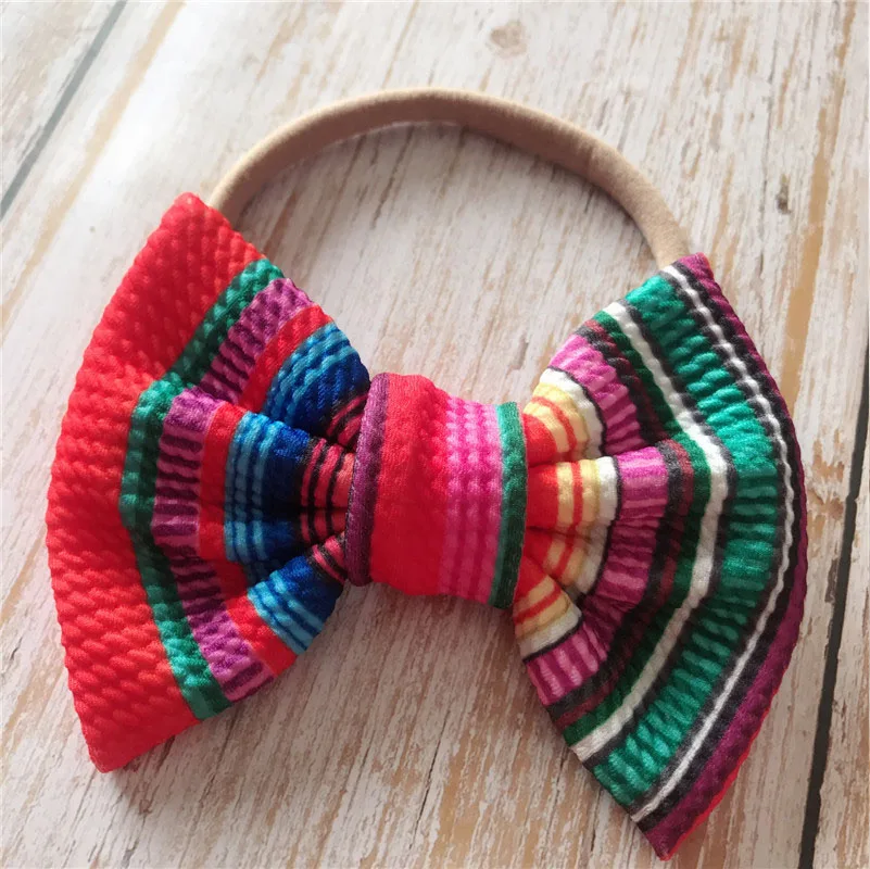 Эластичная нейлоновая повязка на голову для малышей волос детская чалма бант