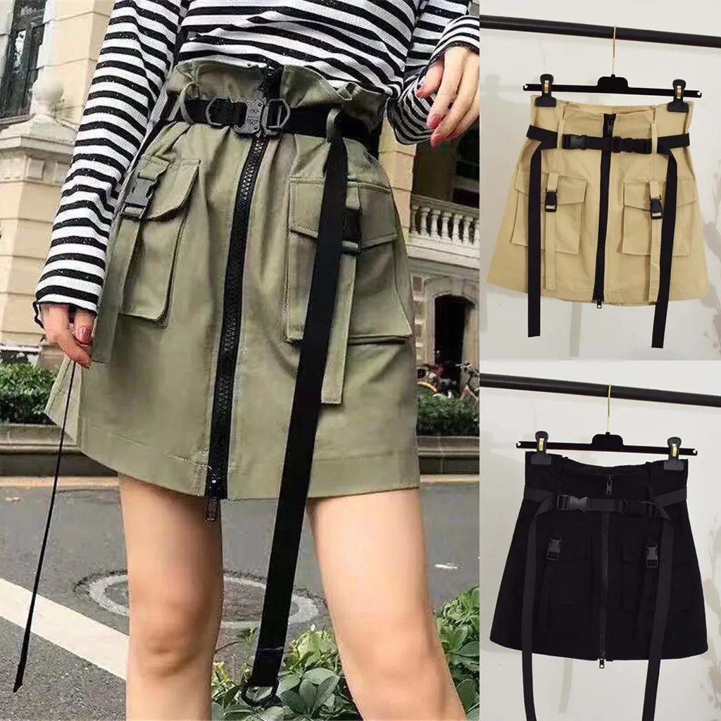 Faldas mujer moda 2019 Женская Базовая многофункциональная паровозиковая однотонная