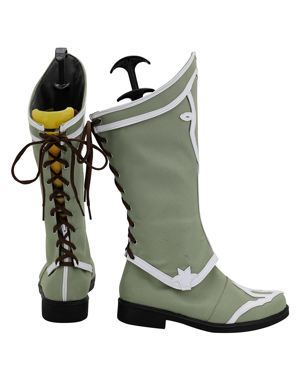 Ботинки для косплея финальная фантазия 14 белые ботинки зеленые на заказ любой