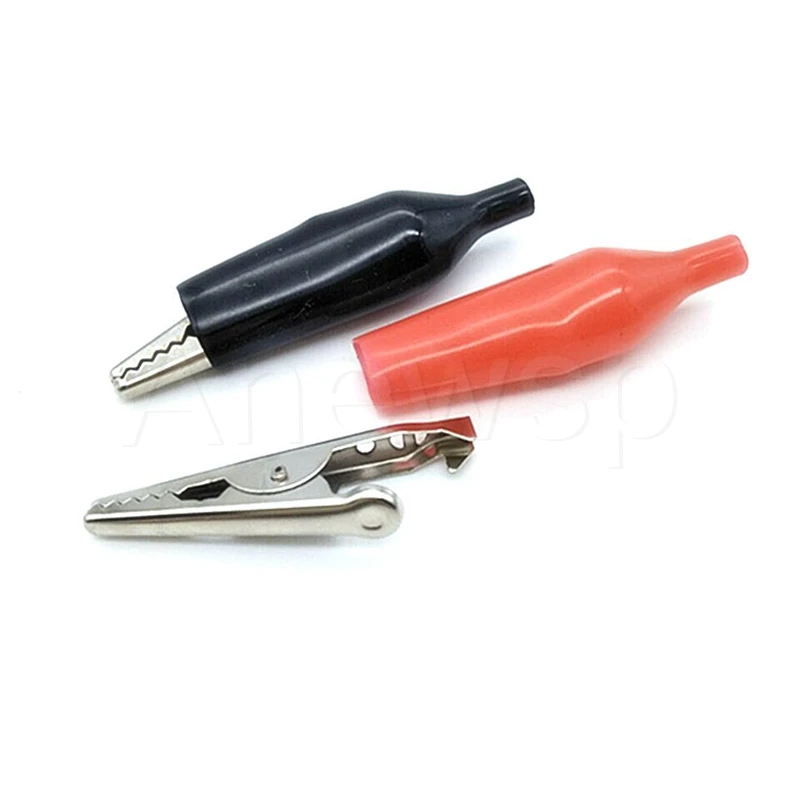 

10pcs crocodile clip sheath clip battery clip wire clip power clamp electric test clip charging clip red/black clip