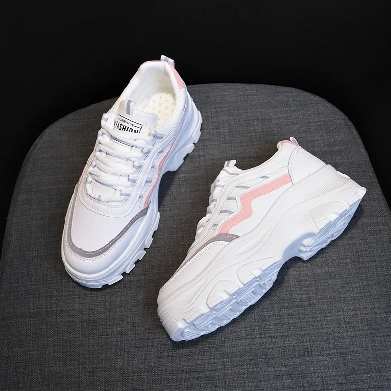 Блестящие Розовые Желтые кроссовки 2019 Новая женская обувь dames Basket femme женские на