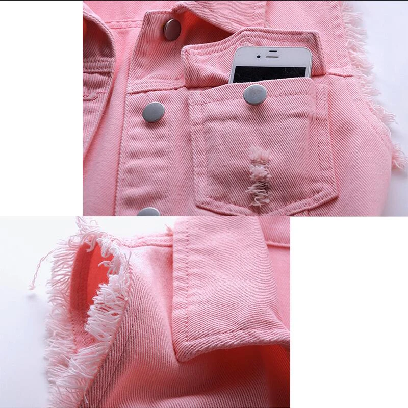 Весна Лето 2022 Новинка женский модный тонкий студенческий джинсовый жилет с