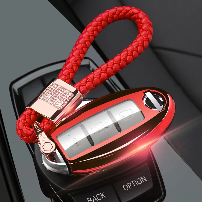 

Soft TPU Remote Smart Key Case Cover Bag Holder Chain For Infiniti Q50L QX50 QX60 QX70 Q70L Keychain Covers