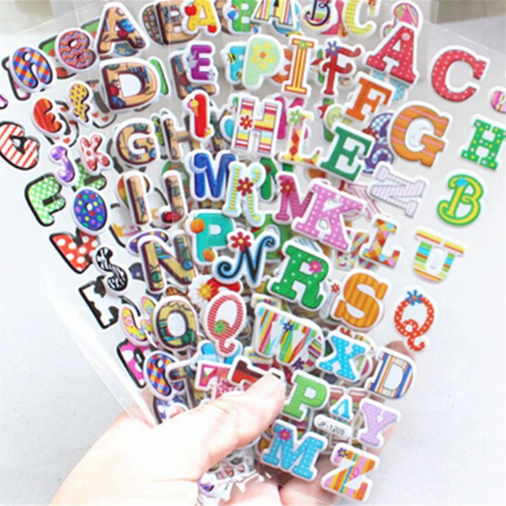 

5sheets Children DIY Toys Girls/Boys Birthday Gift Mixed 3D Foam Bubble stickers Cartoon Kids Cute Stickers Puffy Stickers