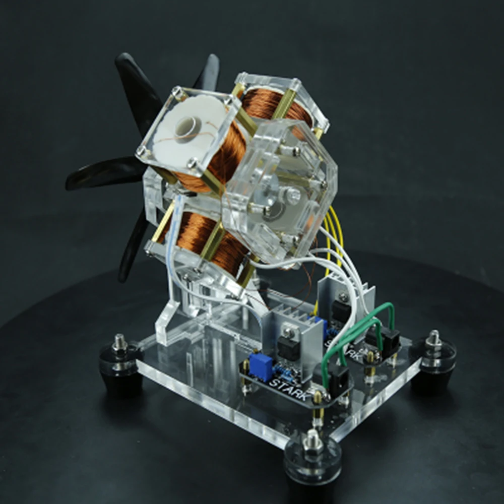 Four coil fan motor brushless Hall electromagnetic micromotor handmade gift ideas | Инструменты