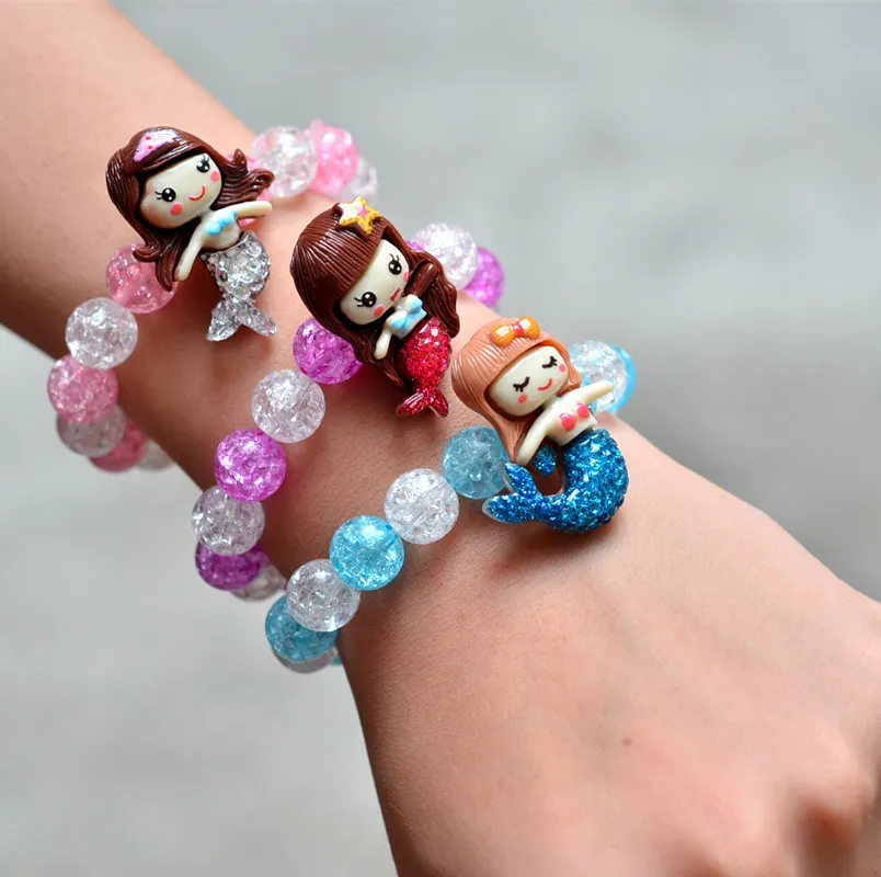 

10PCS Disney Mermaid Party Favor supply Bracelet Kids Happy Birthday Party Gift Cute Giveaway