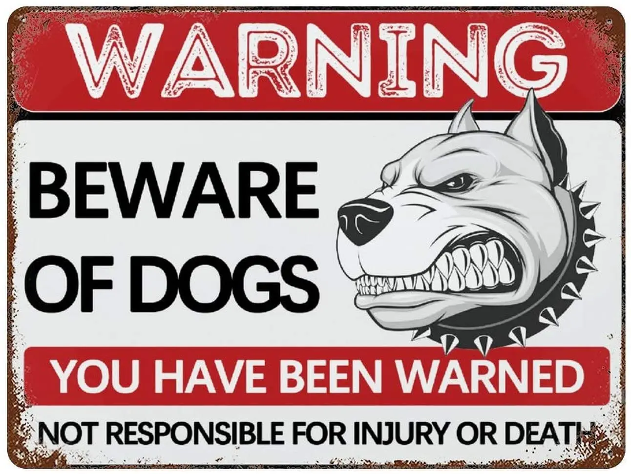 

BAIWIFE Beware of Dog Sign, Dog Warning Sign for Outdoor, Vintage Rusty Metal Sign 12 in x 15 in