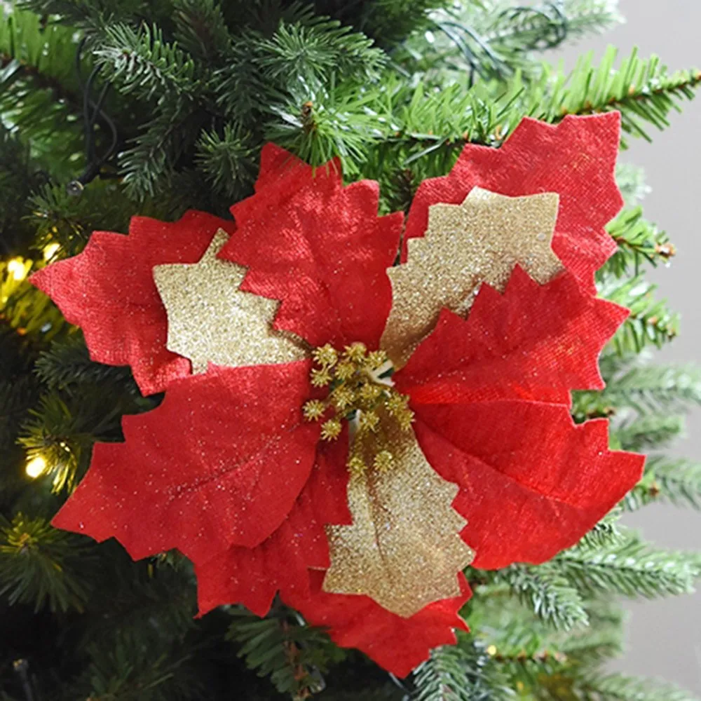 Искусственные цветы украшения Красочные золотые красные розовые трехслойные