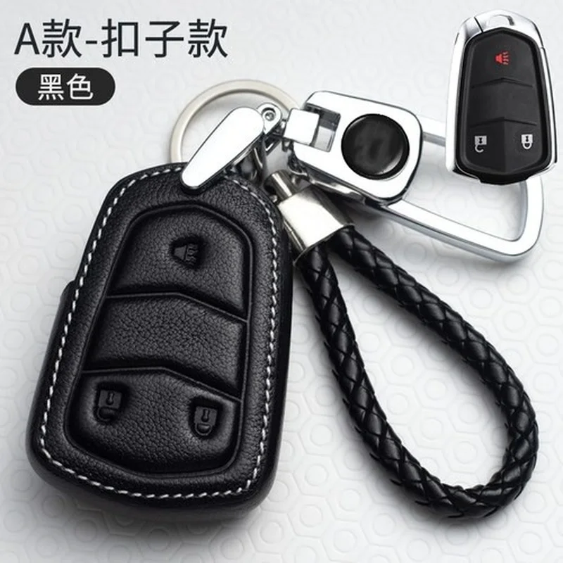 

for Cadillac XTS XT5 ATS SRX ATS-L CT6 XT4 High-Quality Leather Car Key Case Cover Key Bag Shell Protector Car Accessories