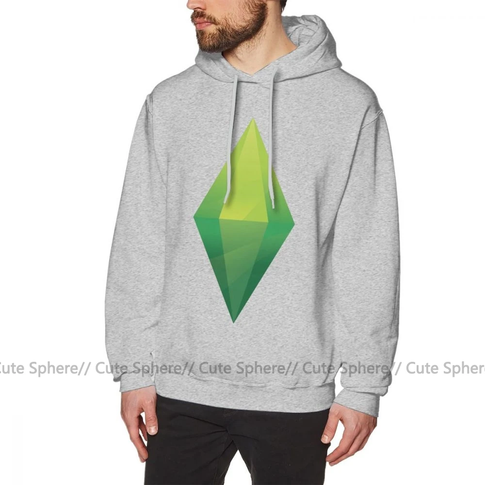 The Sims худи The Sims Plumbob толстовки зимние мужские пуловеры худи красные х хлопковые модные длинные свободные толстовки - Цвет: Gray