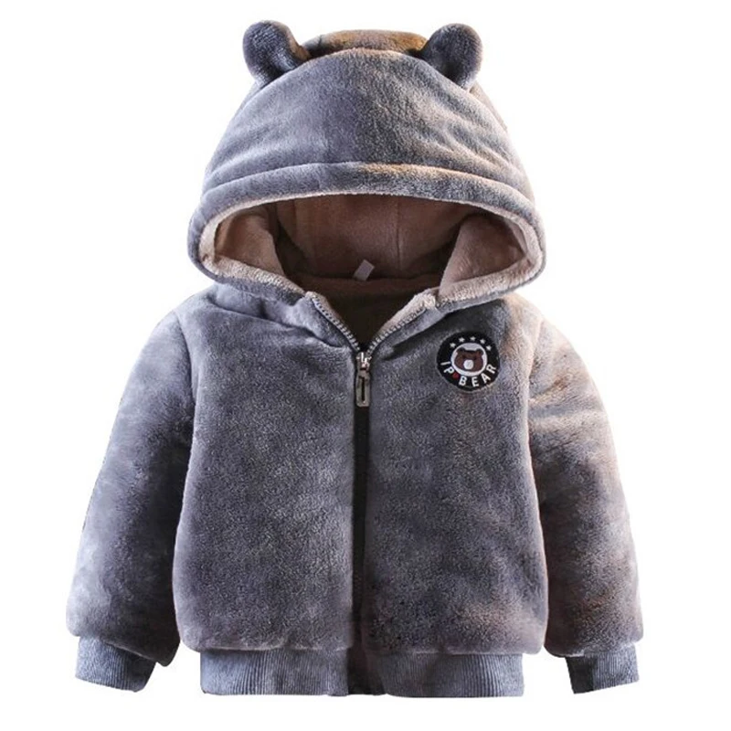 

Winter for Children Boy Coat Clothing 2021 New Fashion Cartoon Bear Thick Flannel Cotton Warm Outerwear Kid Baby Boys Jacket