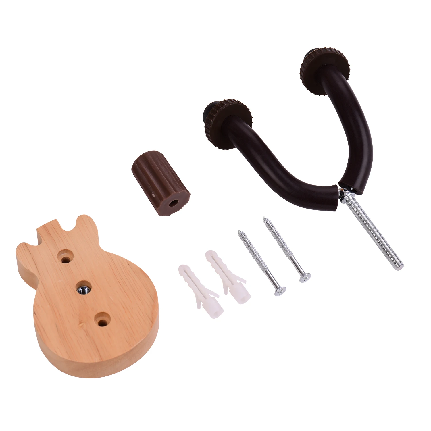 

Guitar Wall Mount Hanger Wood Guitar Hanger Wall Hook Holder Stand with Metal Steadying Bar for Acoustic Electric Guitar Ukulele