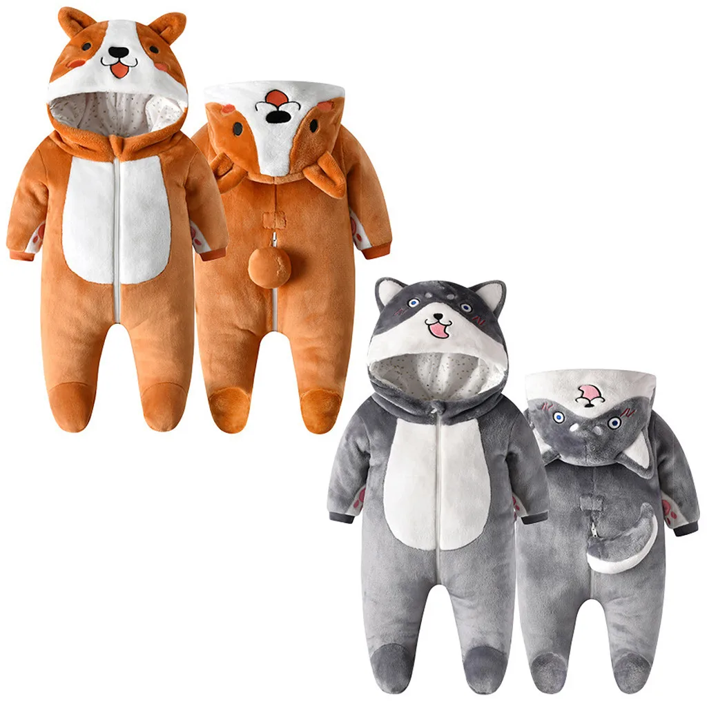 Комбинезон с длинным рукавом комбинезон милая одежда для сна новорожденных