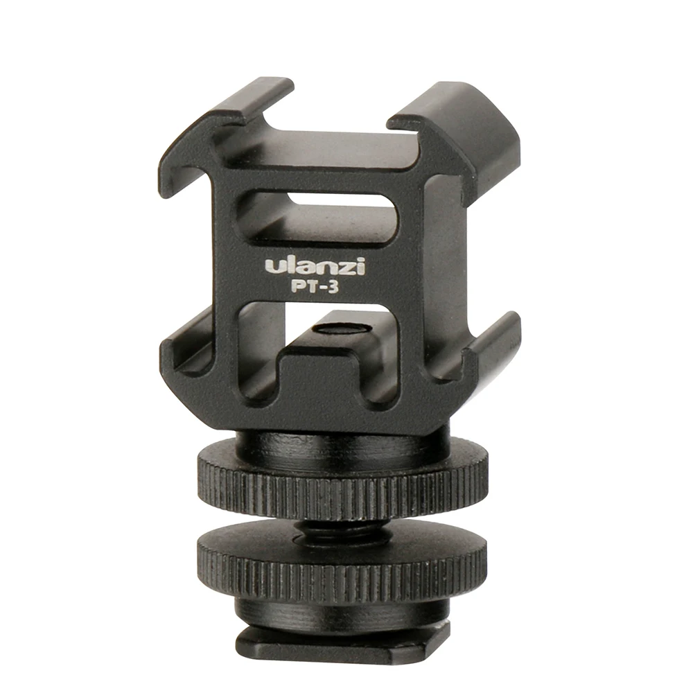 

Pt-3S Triple Hot Shoe Mount On Camera Three-Head Hot Shoe for Camera & Tripod & Led Light Flash Tripod Bracket Holder Mount