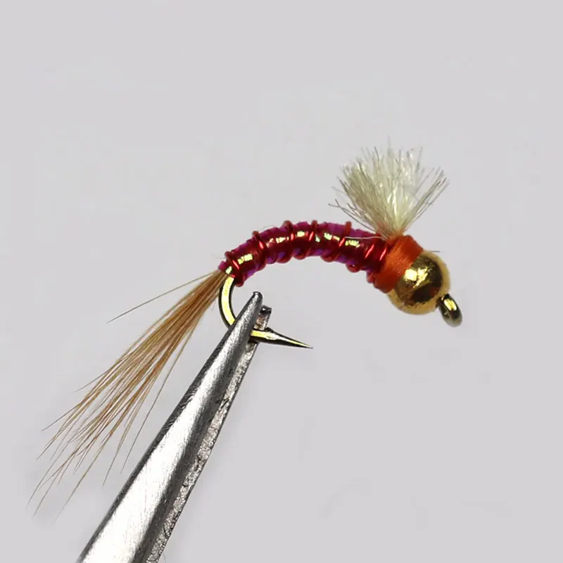 10 шт. #12 BrassBead Head Midge Nymph Fly рыболовные крючки в виде мухи для ловли форели