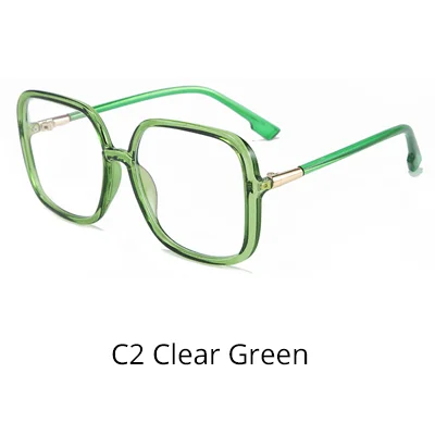 C2 Clear Green Ralferty женские очки оправа негабаритных больших квадратных женских чистые прозрачные очки оптические линзы оправы без диоптрий D8831 - Цвет оправы: C2 Clear Green