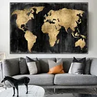 Винтажная абстрактная карта мира, постер, Картина на холсте, большой размер, Постер и принты, Настенная картина, картина для украшения гостиной