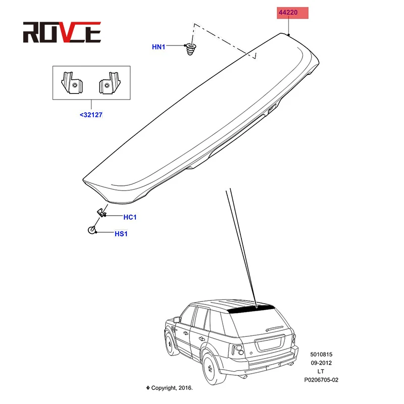 Задний спойлер ROVCE на крышу багажник губа заднее крыло для Land Rover Range Sport 2010-2013