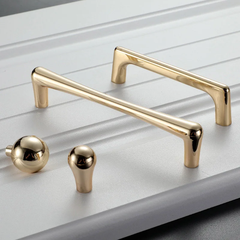 Горячие ручки для шкафа золотого цвета ящика Тянет матовая латунь кухня спальня