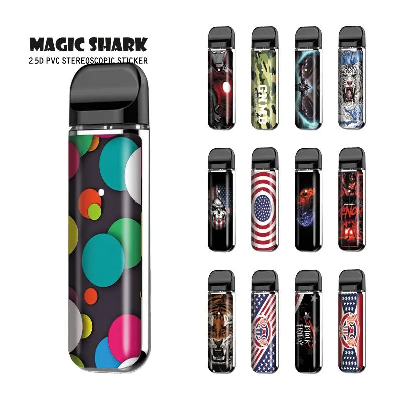 Magic Shark Venum Diablo Железный человек флаг США тигр вейп стикер Pod чехол полная пленка