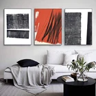 Абстрактный минимализм Современная черно-белая оранжевая нишевая Картина на холсте постер настенные художественные принты для спальни гостиной домашний декор