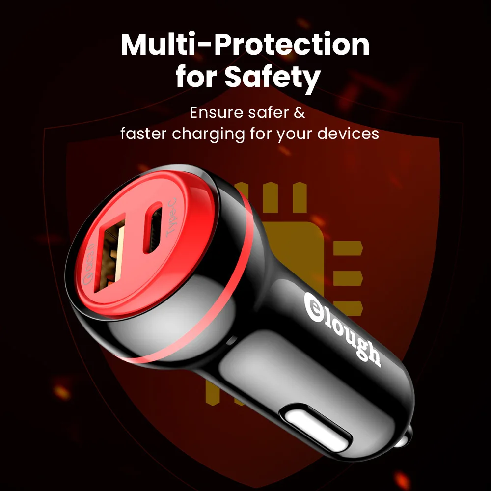 PD PD20W автомобильное зарядное устройство для автомобиля QC3.0 быстрое светодиодный