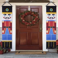 190cm nutcracker soldier banner christmas porch sign for xmas new year party bar home door hanging decor christmas ornament noel