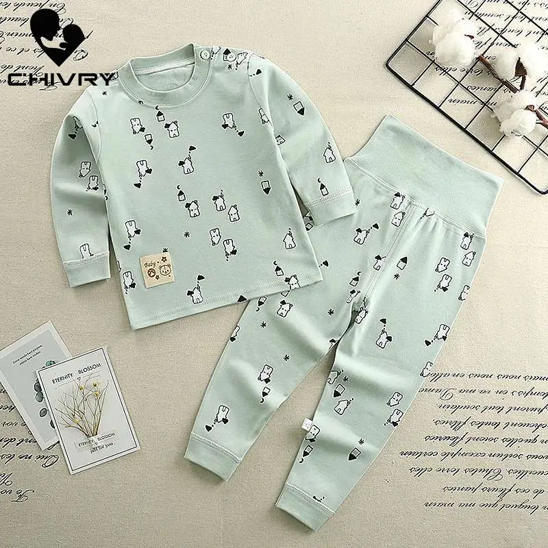 Пижамный комплект для новорожденных мальчиков и девочек Милая Повседневная